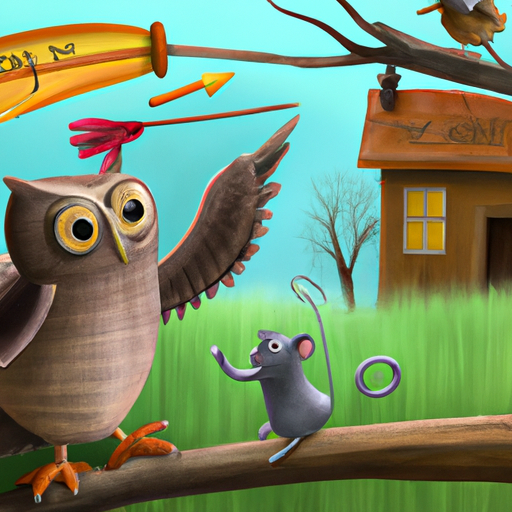 Max the little mouse was intrigued by this idea and asked the owl for more advice. The owl told him about how some animals in the forest had built their own flying devices using branches, leaves, and feathers. Max was excited at the prospect of building his own flying device and set off on a mission to collect everything he needed. He spent several days gathering sticks, leaves, feathers, and other materials to build his flying machine. He worked tirelessly, going back and forth to find just the right combination of materials until finally, he had created something that resembled a small glider.