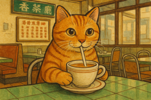 一直在香港茶餐廳喝奶茶的貓