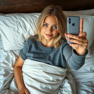 pretty_16yr_mixed_French_brunette_blonde_girl_in_bed_selfie_using_one_hand_to_hold_2023.img