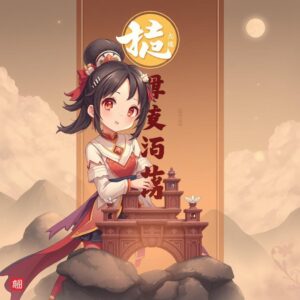 媽媽一頭金色短髮,媽媽穿著一般高僧用的紅色袈裟,右衣襟有白格紋及佛字,雙目閉起,,面帶微笑地盤坐在蓮花上修行.聖母瑪莉亞手拿著十字架在左面用神聖慈愛的光輝注視著媽媽,觀世音菩薩胸前有佛字,,觀世音菩薩手拿著甘露楊枝,站在右面用慈悲的金光照耀著媽媽.手拿著數字1至49當中之6個不同的隨機抽出數字.