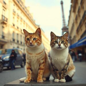 two cats in paris